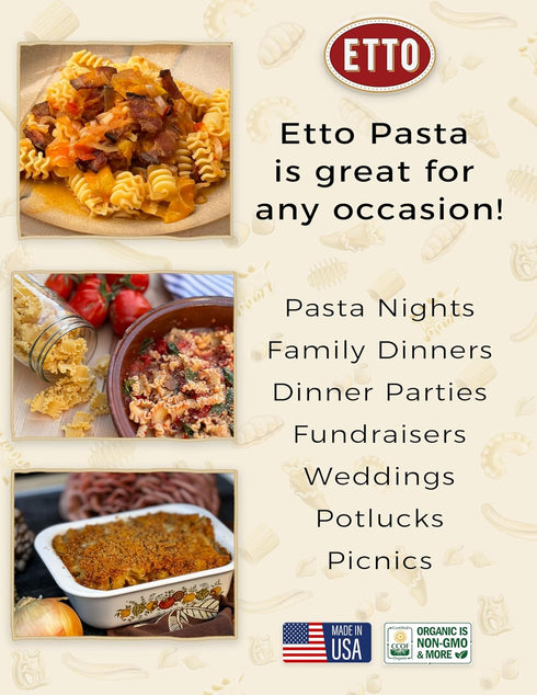 4 (4 Etto Pasta- Organic Conchiglie Pasta- Single Ingredient- Non-GMO Pasta- Vegan, Vegetarian, Organic Pasta.
