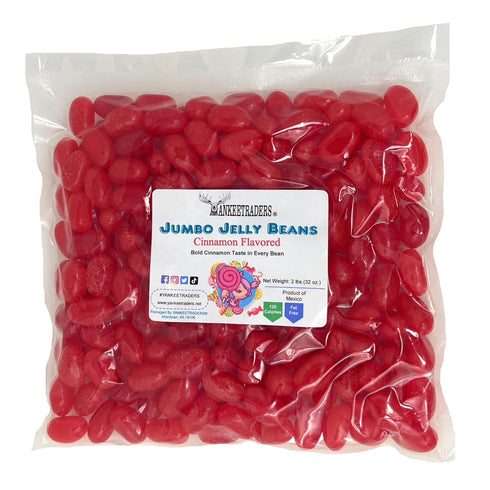 2 YANKEETRADERS Cinnamon Jelly Beans, Jumbo Size, Pound Bulk Bag