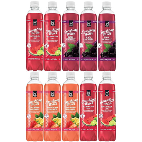 Generic Sparkling Water Variety Pack | 3 delicious flavors: Watermelon Lime, Black Raspberry,