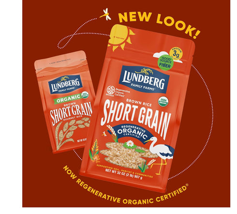 100% (32 oz, 2-Pack) Lundberg Family Farms - Organic Brown Short Grain Rice, Subtle Nutty Aroma, Clings When Cooked