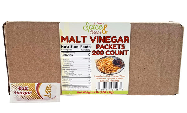 Malt Vinegar | 4 Gram Portion Control Packets | By Dasher's Spice