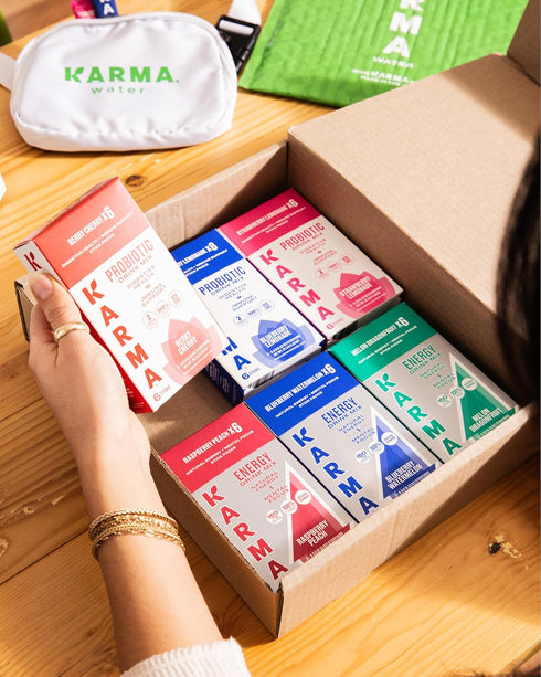 Packet 6 Pack, Immune Karma Probiotic Hydration - Blueberry Lemonade Powder Drink Mix Stick - On-The-Go & Gut Health