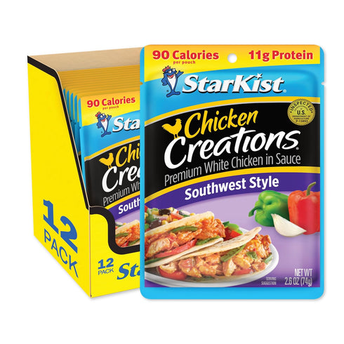 StarKist Chicken Creations Southwest Style Pouch (2.6 oz - 12 Pack) Fully