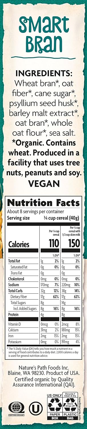 10.60-Ounce Nature's Path Organic Smart Bran Cereal, Box