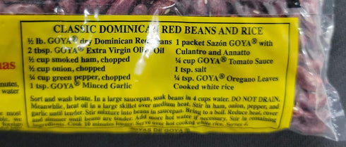 16OZ GOYA DOMINICAN RED BEANS/HABICHUELAS ROJAS DOMINICANAS BAG