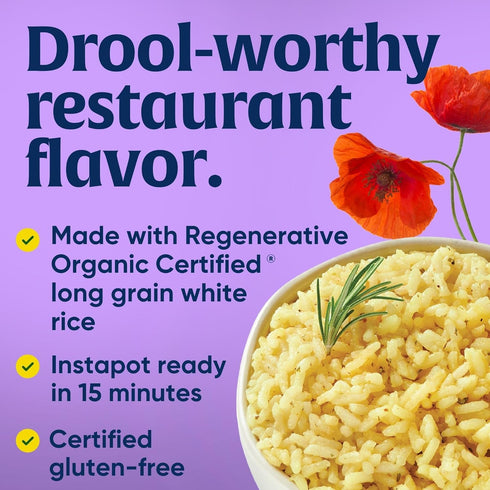 5.5 Lundberg Organic Chicken & Herb Seasoned Rice - Regenerative Organic Certified Long Grain White Rice & Seasoning