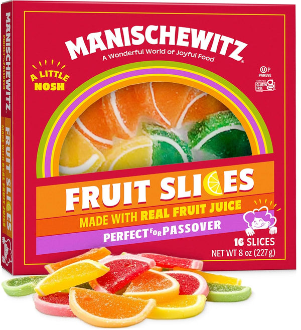 Manischewitz Holiday Candied Fruit Slices in a Gift Box, 8oz, Made with