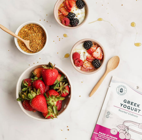 2 Packets Cultures for Health Greek Yogurt Starter Culture | Dehydrated Heirloom Style DIY Probiotic Yogurt | Delicious