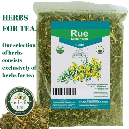 Gabio Green Ingredient(4 RUE Dried Herbs Ruda Seca, Ruda Graveolens, rue leaves and branches Dried Rue Leaves (Ruta