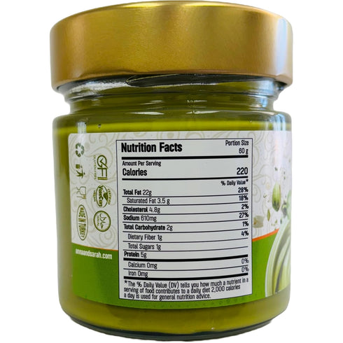 7.05 oz 30% (Pack 1, 7.05, Oz) Pistachio Butter Spreadable Cream, Glass Jar with Box, Pistachios, Rich & Nutty Cream