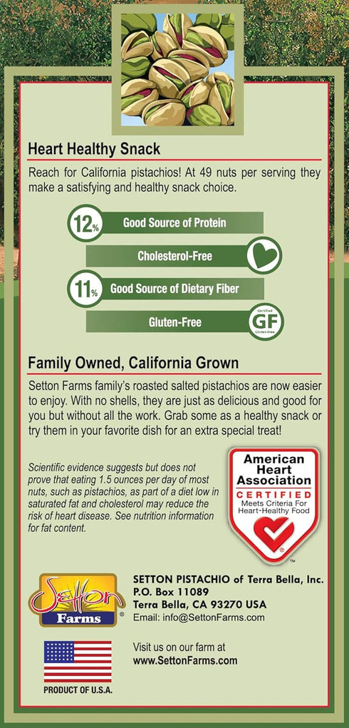 Setton 1 (16 Farms Dry Roasted and Unsalted Pistachios, Premium California In Shell Pistachios No Salt, pound Bag