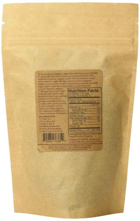 eSutras Organics 8 Raw Whole Cane Jaggery Cubes , Ounce, Burnt sugar