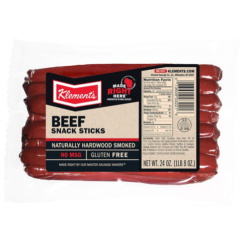 Klement's Klements Meat Snack Sticks 24 oz (Beef)
