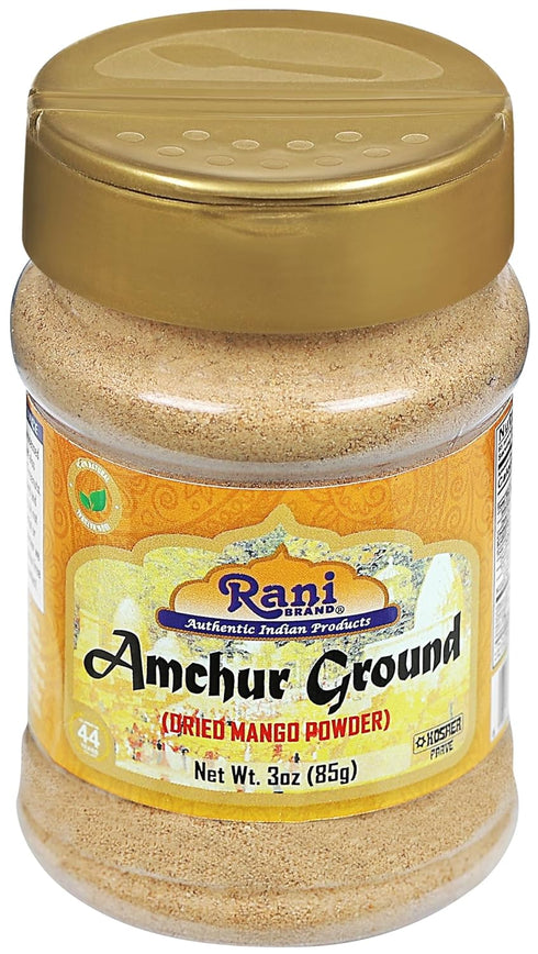 Rani Ground Amchur (Mango) Powder Spice, 3oz (85g) PET Jar, All Natural | Indian Origin | No Color | Gluten Friendly