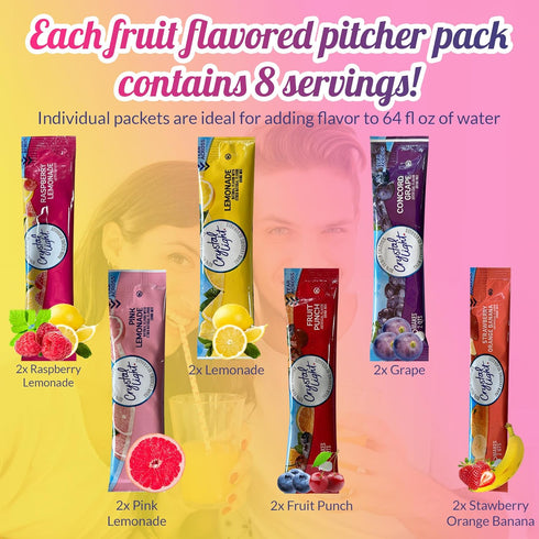 Variety Sampler Shop Packets 12 (2-quart) Pack Crystal Light Pitcher Drink Powder - Sugar Free Drink Mix Variety