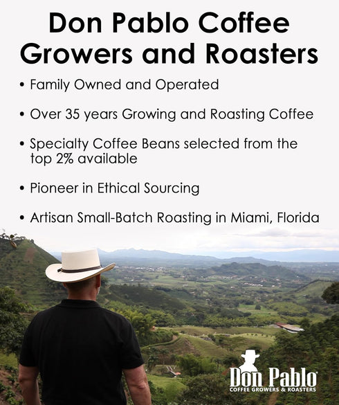 2LB 100% 2lb Don Pablo Gourmet Coffee - Brazil Cerrado - Medium Dark Roast - Whole Bean Coffee - Arabica Beans - Low