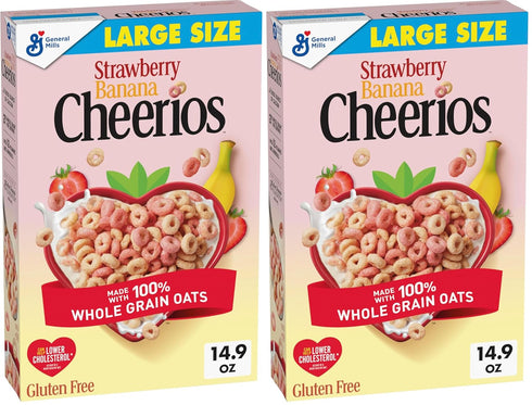 Cheerios Strawberry Banana Cheerios Heart Healthy Cereal, Gluten Free Cereal With Whole