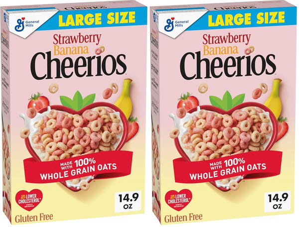 Cheerios Strawberry Banana Cheerios Heart Healthy Cereal, Gluten Free Cereal With Whole