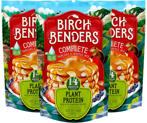 Birch Benders Plant Protein Pancake & Waffle Mix, Vegan, 14 g Plant-Based