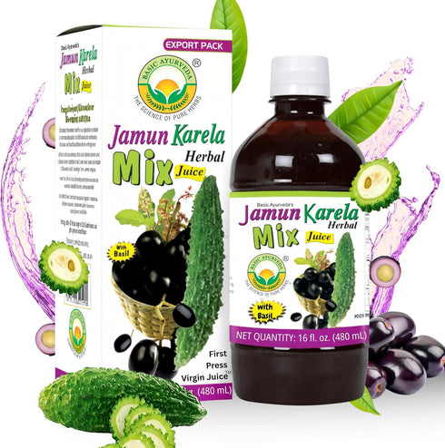 BASIC AYURVEDA Jamun Karela Herbal Mix Juice with Holy Basil | 16.23