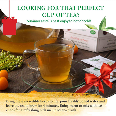 ACORUS Summer Taste Tea Set, Natural Assorted Tea Hamper Box Gift Set, 60 Teas Bags, 6 Fruit Flavors