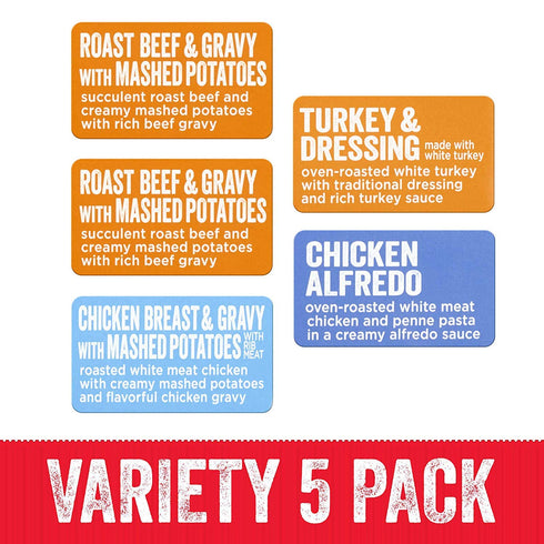 Pack (Pack 5), 7.5 oz HORMEL COMPLEATS Protein Variety of Microwave Tray Microwave Meals, Prepared Foods