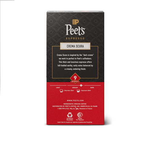 100% 9, 50 Count (5 10 Peet's Coffee, Medium Roast Espresso Capsules, Compatible with Nespresso Original Machine