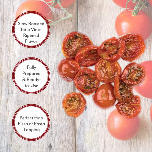 32 Roland Foods Oven Roasted Tomatoes, Marinated with Garlic and Oregano, Specialty Imported Food, - Bag cherry Ounce