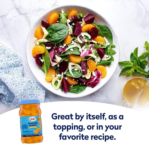 100% 23.5 oz 8 Pack Dole Mandarin Oranges in Fruit Juice - Dole Resealable Fruit Jars - Rich Source of Vitamin C