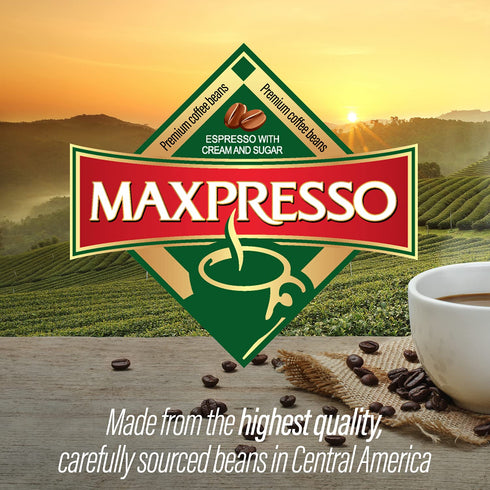 3 1 100 Packets Maxpresso in Korean Instant Coffee Mix - Single Serve Sticks with Creamer and Sugar Premium Hot or Iced