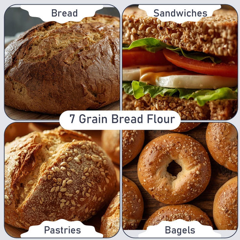 7 5 Lb Great River Milling Organic Grain Blend Bread Flour | Unbleached & Unbromated | Non-GMO, Kosher Certified |