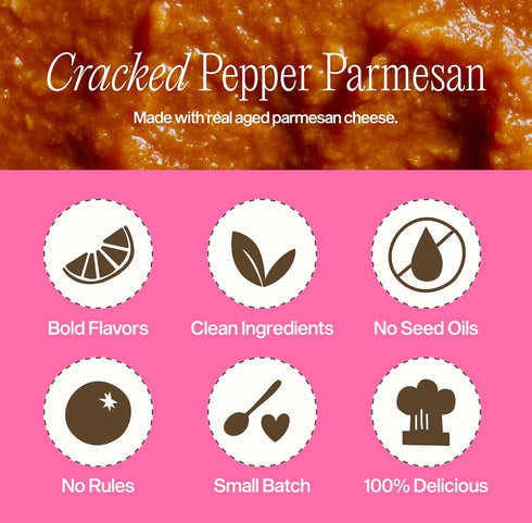 24 (25oz 4-Pack) Sauz Cracked Pepper & Parmesan Sauce | Clean Ingredients, No Seed Oils, Gluten-Free | Thick & Creamy