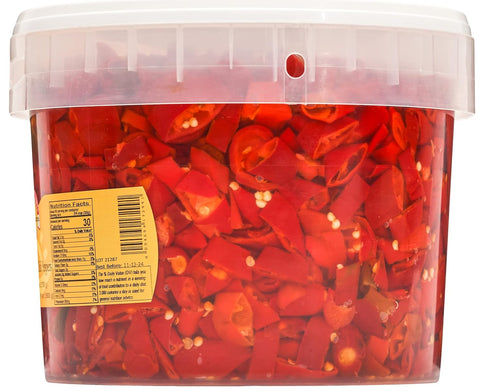 97 oz, TUTTOCALABRIA Sliced Calabrian Chili Peppers in Oil, Bulk Foodservice Tub, chopped, rounds, Topping, All