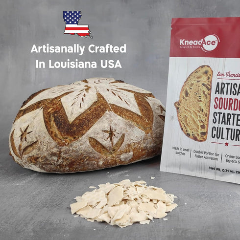 KneadAce Sourdough Starter Culture Fast-Activating Natural Wild Yeast for Homemade Bread Dehydrated Sourdough Starter