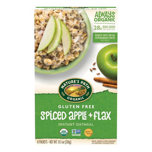 Nature's Path Organic Spiced Apple + Flax Instant Oatmeal, 11.3 oz (Pack