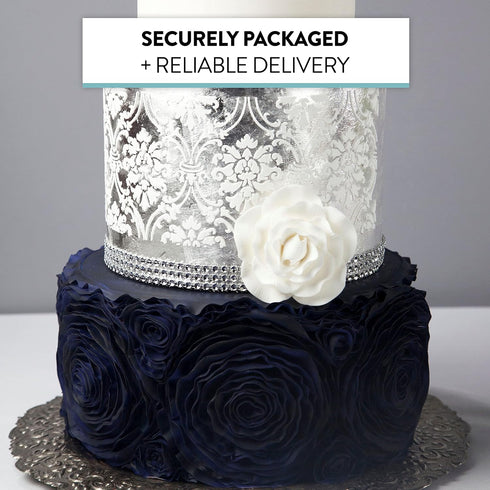 4 Count Global Sugar Art Peony Rose Sugar Cake Flowers, White, by Chef Alan Tetreault