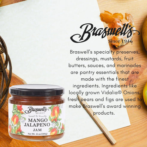 13 Oz 13 Braswell's Select Jam Preserved in Collectible Drinkware - (Mango Jalapeno, Ounce)