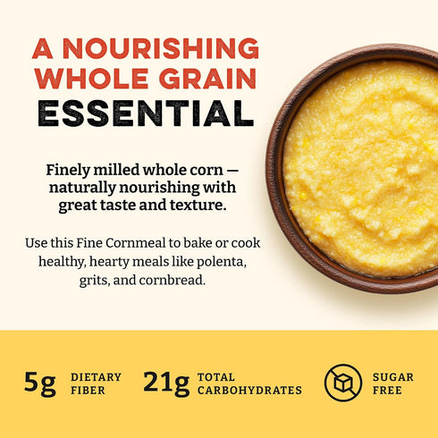 2 LB Sunrise Flour Mill Organic Fine Cornmeal | | Yellow Cornmeal | Corn Flour | Fine Corn Meal | Milled from Organic