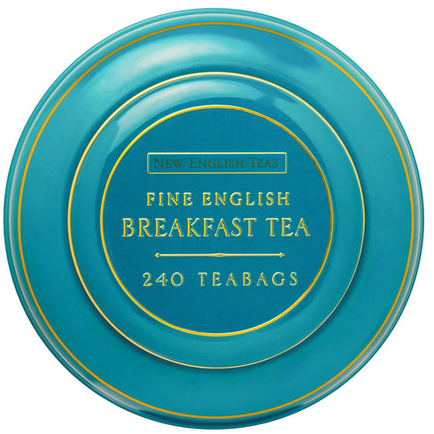 240 New English Teas Song Thrush & Berries Teal Tea Caddy with Breakfast Teabags