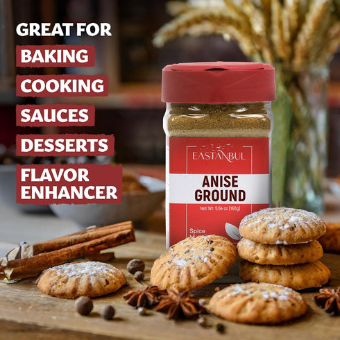Eastanbul Anise Seeds Powder, 5.64oz Ground Anise Seed, Anise Powder Ground from Best Whole Anise, AKA Anis En Polvo, Aniseed, Anise Spice, Ground Anise Seeds For Baking, Anise Cookies & Anise Tea