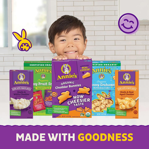 2.5 oz (Pack 12) Annie's Organic Cheddar Snack Mix With Assorted Crackers and Pretzels, Bag