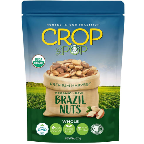 CROP BY POP - Organic Raw Brazil Nuts (8oz - 1 Pack)