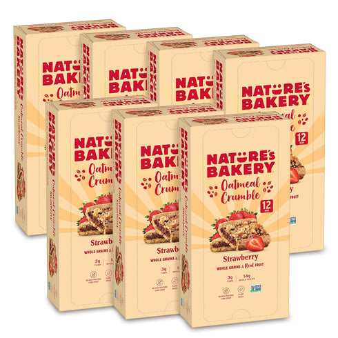 Nature's Bakery Oatmeal Crumble Bars, Strawberry, Real Fruit, Vegan, Non-GMO, Breakfast Bar,