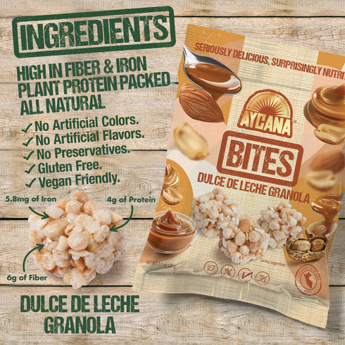 Pack, 12 Aycana Fuel Cubes Selection Box Granola Bites Cocoa & Nuts, Dulce de Leche, Cinnamon & Raisins Gluten-Free