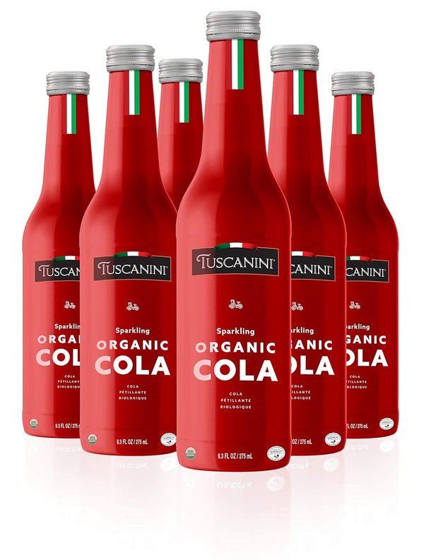 Tuscanini Authentic Organic Cola Soda 9.3oz (6 Pack) Naturally Caffeine Free, Elegant