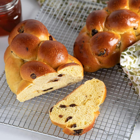 16 (2 Pack) Stern's Bakery Kosher Fresh Raisin Challah Bread Ounce - Traditional Raisin Bread for your Holiday