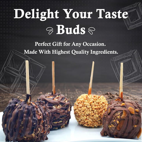 US Sweets 3 Pack Caramel Apple - White Chocolate Dipped Caramel Granny Smith Apples in Cinnamon Sugar, Sprinkles