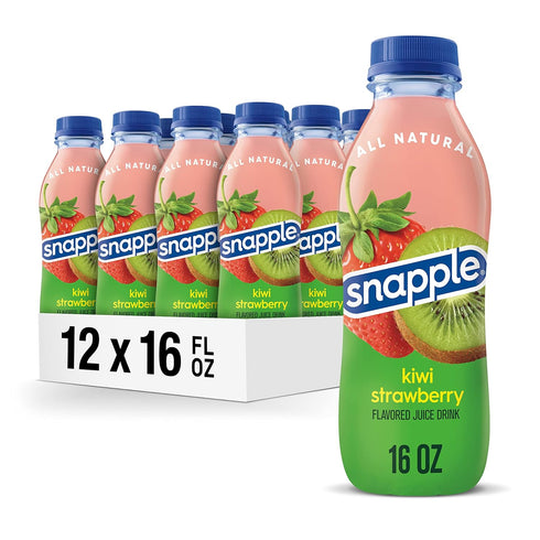 Snapple Kiwi Strawberry Juice Drink, 16 Fl Oz Recycled Plastic Bottle, Pack