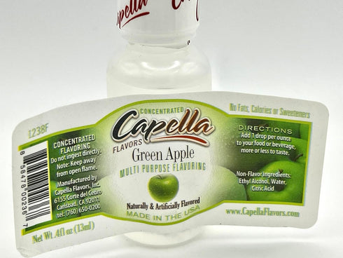 Capella Flavor Drops Green Apple Concentrate, 13 Milliliter Bottle