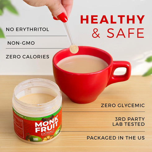 (25X (7% (6oz, 1133 Monk Fruit Sweetener No Erythritol Sweeter Than Sugar) Zero Calories, Zero Glycemic, Non-GMO, No